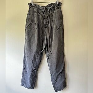 Free People Paper Bag Waist Pants, Olive, Size M